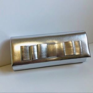 Silver Clutch with Bow Formalwear Clutch Purse